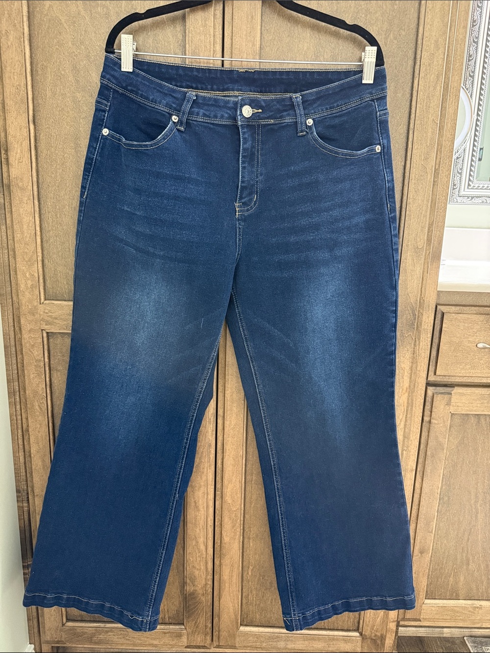 Dark Blue Wide-Leg Women's Jeans